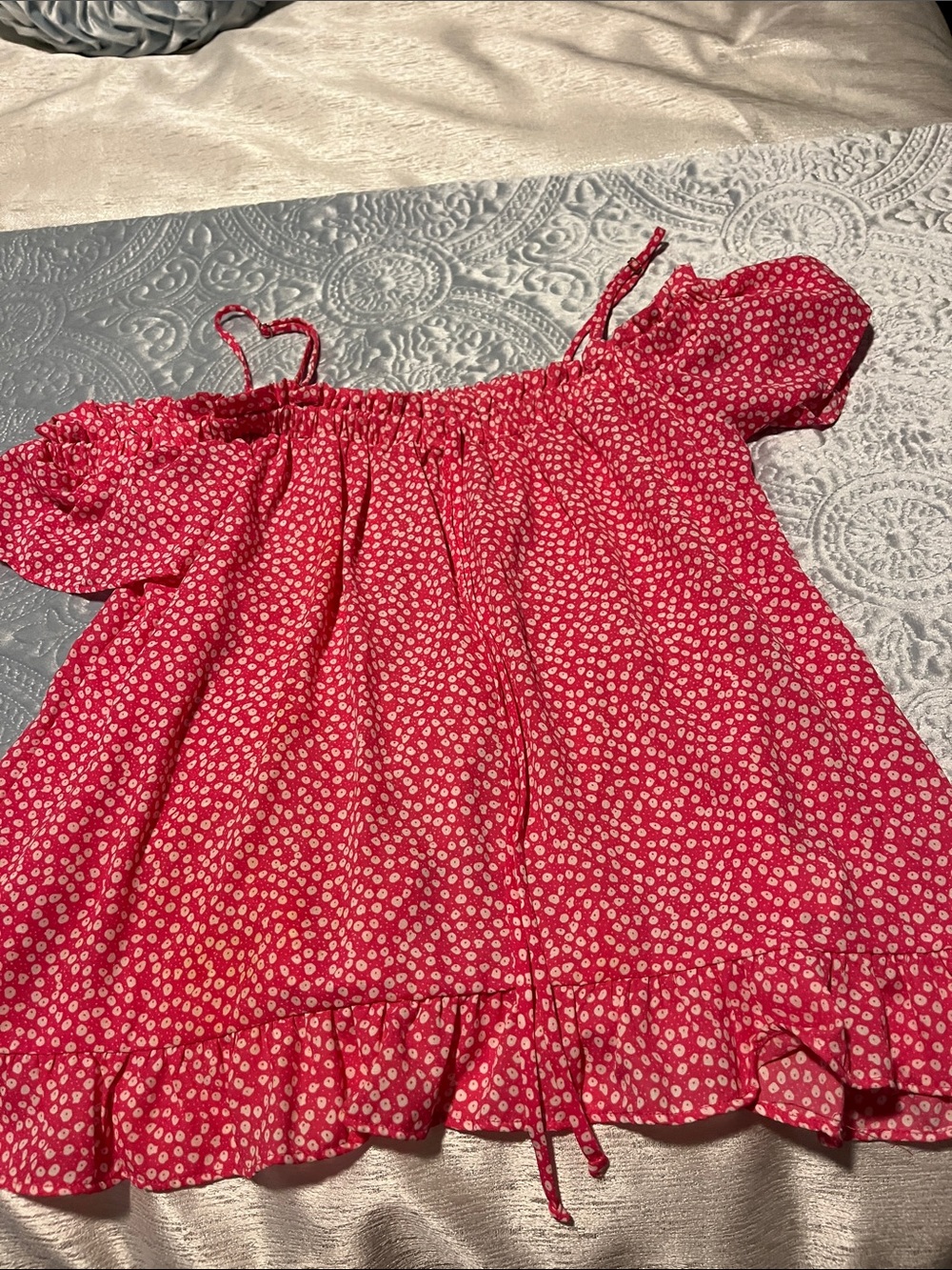 Pink Off-Shoulder Floral Summer Dress